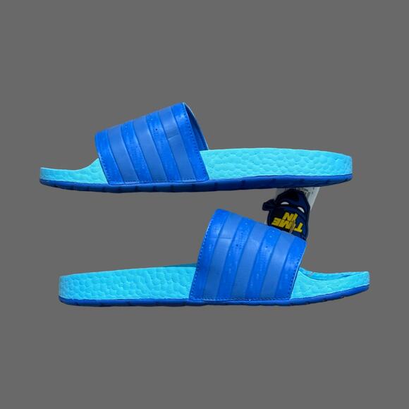Ninja x Adilette Boost Slide adidas 'Time In Blue Signal Cyan' Size 9 NWT GZ3757 - Picture 10 of 10